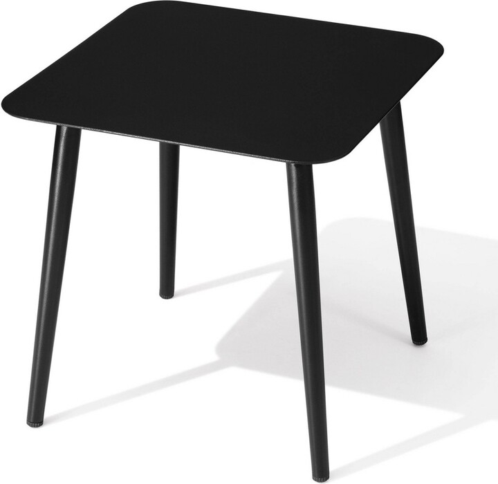Aluminum Outdoor Square Side Table with Adjustable Feet Black