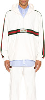 Thumbnail for your product : Gucci Cotton Canvas Windbreaker With Label in White & Multi | FWRD