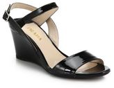 Thumbnail for your product : Prada Patent Leather Wedge Sandals
