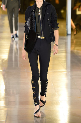Anthony Vaccarello Embellished High-rise Skinny Jeans - Black