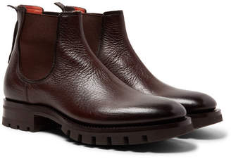 Santoni Full-Grain Leather Chelsea Boots - Men - Dark brown
