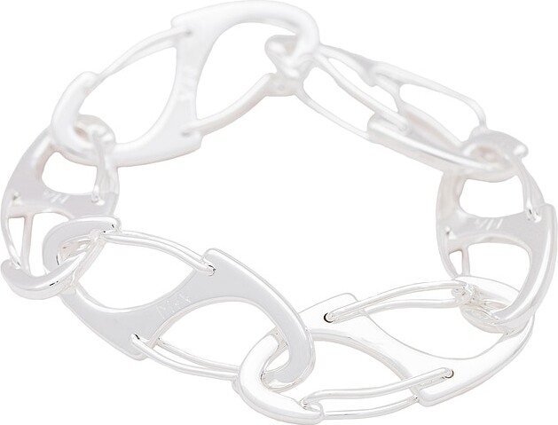Martine Ali Silver Coated Bias Bracelet in Metallic Silver