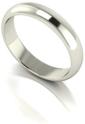 Love Story 9ct white gold 4mm heavy d shaped wedding ring