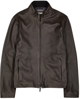 Armani Collezioni Brown Leather Jacket