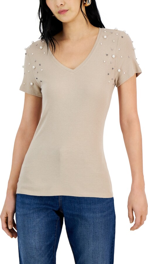 INC International Concepts Women's Embellished TShirt, Created for