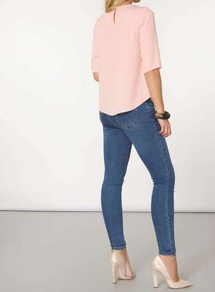Blush Pink Chain Flute Sleeve Top