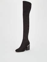 Thumbnail for your product : Very Letica Block Heel Stretch Back Over The Knee Boots - Black