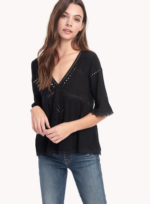 Ella Moss Broderie Anglaise 3/4 Eyelet Top