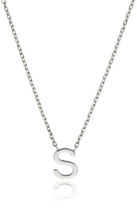 Lily & Roo - Solid White Gold Miniature Initial Letter Necklace