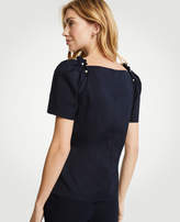 Thumbnail for your product : Ann Taylor Petite Pearlized Puff Sleeve Tee