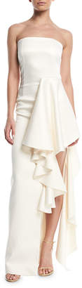 SOLACE London Aryana Strapless Maxi Dress w/ Dramatic Ruffle Detailing