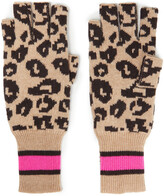 Thumbnail for your product : Autumn Cashmere Leopard-jacquard Cashmere Fingerless Gloves