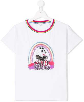 Little Marc Jacobs sequinned panda T-shirt