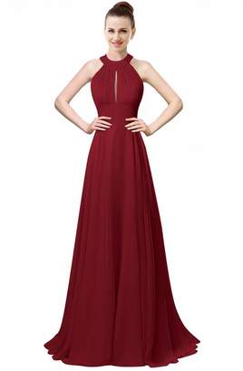 MenaliaDress Womens Long Halter Sexy Backless Prom Gown Bridesmaid Dress M105LF US