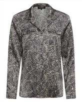 Thumbnail for your product : Jaeger Silk Hatch Print Blouse