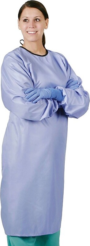 Medline ASEP® Blockade® Unisex Antistatic Barrier Backless Gowns, Ceil Blue, Medium, Tie Neck and Back, Each