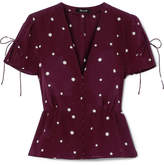 Thumbnail for your product : Madewell Belle Printed Silk Top - Burgundy