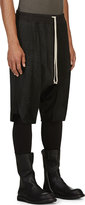 Thumbnail for your product : Rick Owens Black Leather Blister Shorts