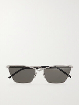 Saint Laurent Eyewear Cat-eye Silver-tone And Acetate Sunglasses - One size