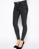 Thumbnail for your product : ASOS Low Rise ITJeans in Charcoal Stripe - Grey