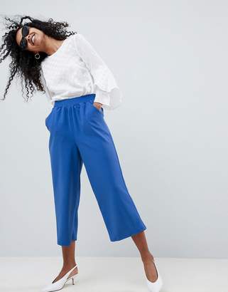 ASOS Design Cropped Straight Leg Pants In Jersey Crepe