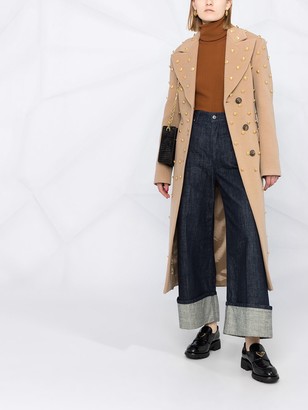 Pinko Reimagine button-embellished wraparound coat