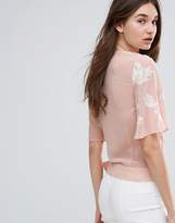 Thumbnail for your product : Lipsy Embroided Wrap Front Blouse