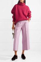 Thumbnail for your product : Chalayan Cropped Pleated Wool-blend Wide-leg Pants