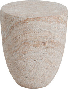 Latitude Run Outdoor/Indoor Lightweight Concrete Side TableTravertine Finish