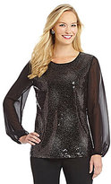 Thumbnail for your product : Alex Marie Shonetele Sequined Long-Sleeve Blouse