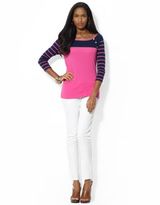 Thumbnail for your product : Lauren Ralph Lauren Striped Raglan-Sleeved Cotton Shirt