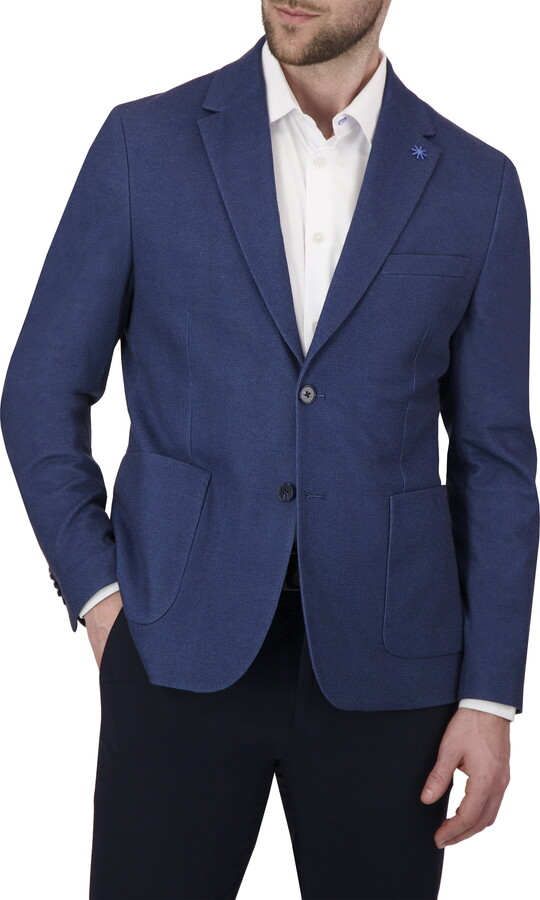 Report Collection Notch Collar Fully Lined Patch Pocket Knit Men’s Jacket