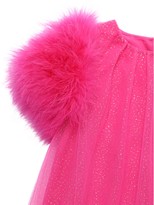 Thumbnail for your product : Charabia Stretch Tulle & Feather Party Dress