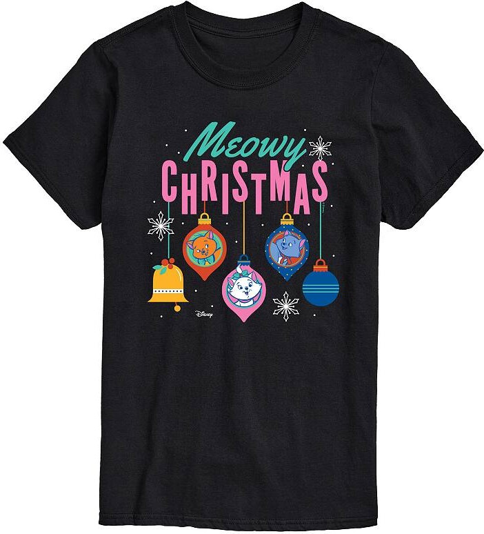 Licensed Character Men's Disney's The Aristocats Meowy Christmas Graphic Tee