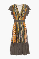 Thumbnail for your product : Temperley London Sweetpea ruffled printed crepe dress