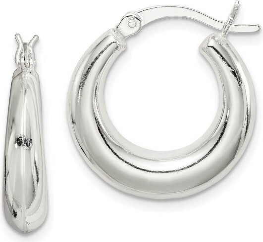 Black Bow Jewelry Co. BlackBowJewelrySterlingSilverRoundHollowCreoleHoopEarrings-20mm(3/4Inch)