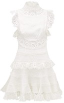 Thumbnail for your product : Zimmermann Peggy High-neck Linen-blend Lace Dress - Ivory
