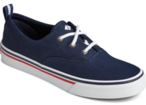 blue and white sperrys