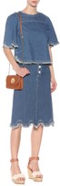 Thumbnail for your product : See by Chloe Scalloped denim top