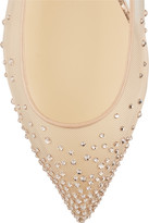 Thumbnail for your product : Christian Louboutin Body Strass embellished mesh point-toe flats
