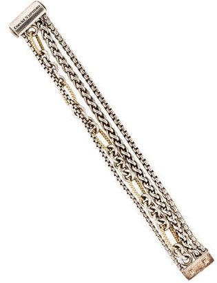 David Yurman Two-Tone Four Row Assorted Chain Bracelet