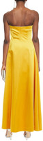Thumbnail for your product : Lanvin Strapless Wrap-effect Wool-blend Satin Gown