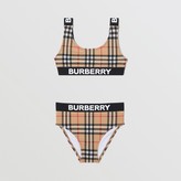 Thumbnail for your product : Burberry Childrens Logo Print Vintage Check Bikini