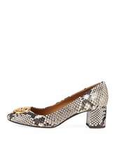 Thumbnail for your product : Tory Burch Chelsea Snake-Embossed Block-Heel Pumps