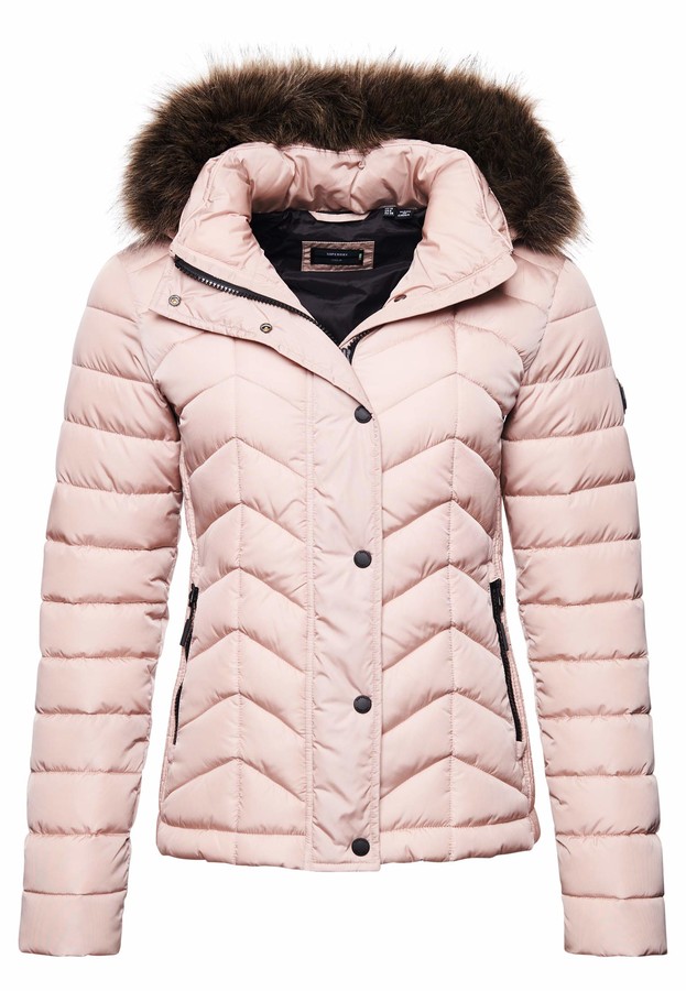Superdry Women's Padded Jacket Luxe Fuji - Pink - 6 - ShopStyle