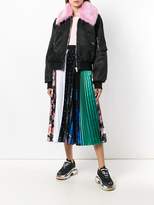 Thumbnail for your product : MSGM faux fur trim bomber jacket
