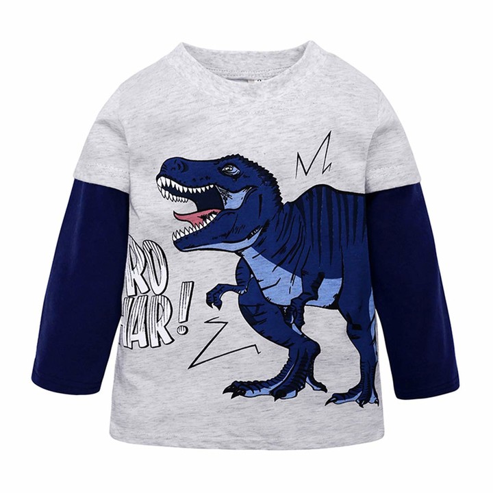 Yo!zor Kids Dinosaur Boys Sweatshirt Jumper Long Sleeve Casual Top Cotton Shirt