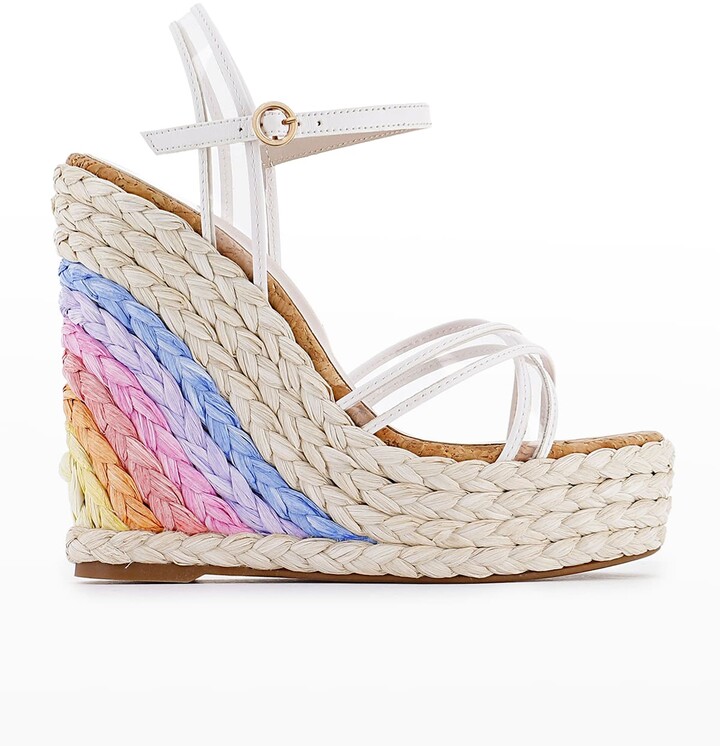 espadrille platform sandals white