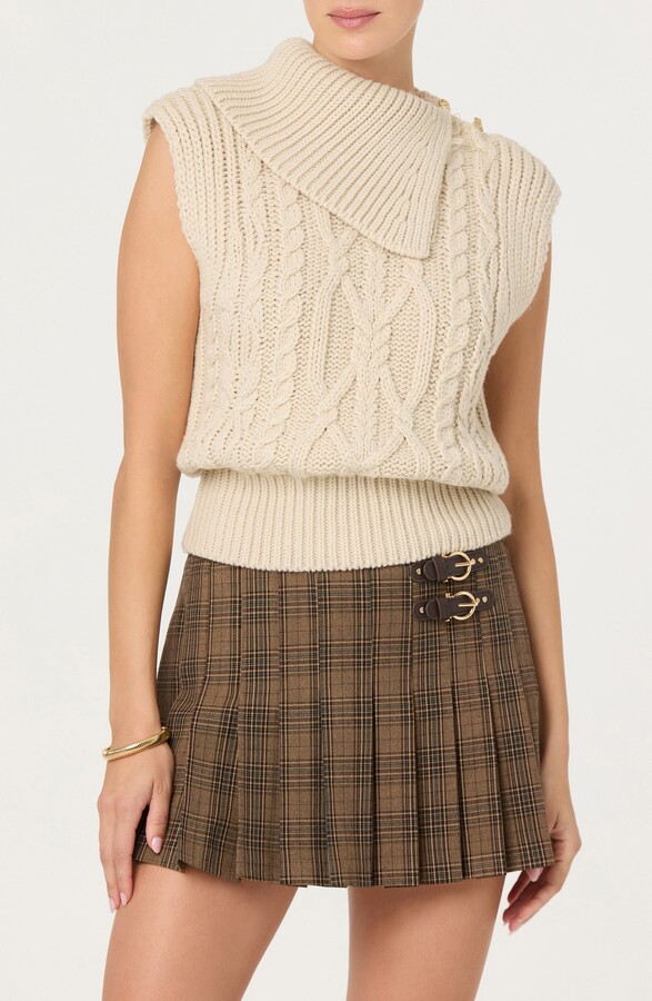 ASTR the Label Kristin Cable Stitch Sleeveless Sweater