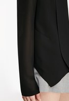 Thumbnail for your product : Forever 21 FOREVER 21+ Contemporary Dropped Lapel Chiffon-Sleeved Blazer